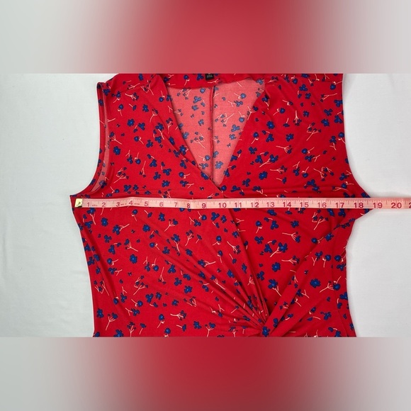 Banana Republic Print Twist Faux Wrap Sleeveless Dress Size Medium - Picture 7 of 8